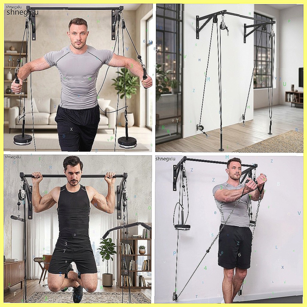 Home Gym Diy Pulley System - ระบบรอกออกกำลังกายแบบติดผนัง DIY สำหรับบริหารกล้ามเนื้อไบเซ็ปส์และไทรเซ็ปส์ อุปกรณ์ฝึกความแข็งแรงด้วยสายเคเบิลสำหรับยิมที่บ้าน