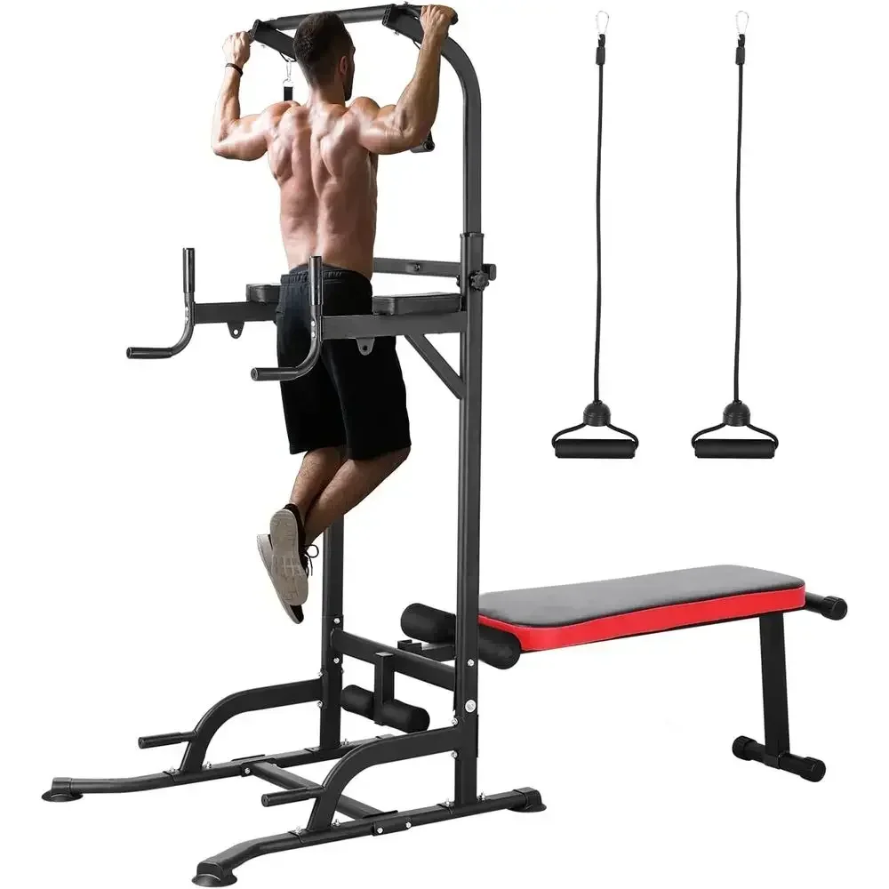 Home Gym All In One - ยิมในบ้านแบบปรับได้ออลอินวัน พร้อมเบาะนั่ง บาร์ดึงข้อศอก สถานีดิป และเชือก 4