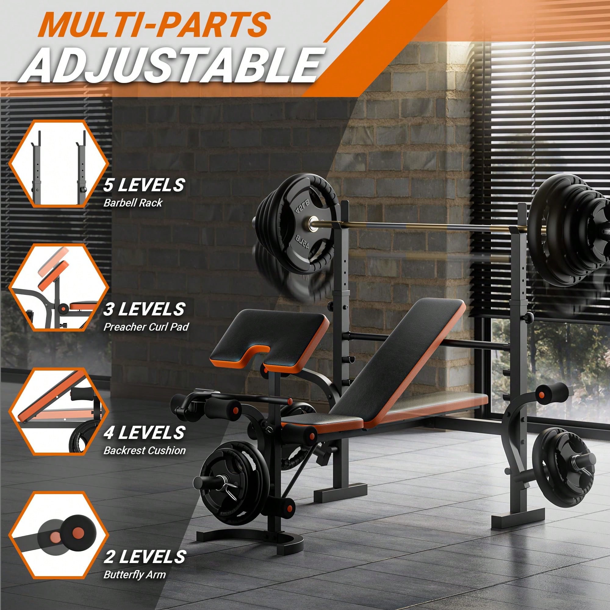 ม้านั่งยกน้ำหนัก GIKPAL, ชุดม้ - Home Gym Leg Press บทวิจารณ์และราคา
