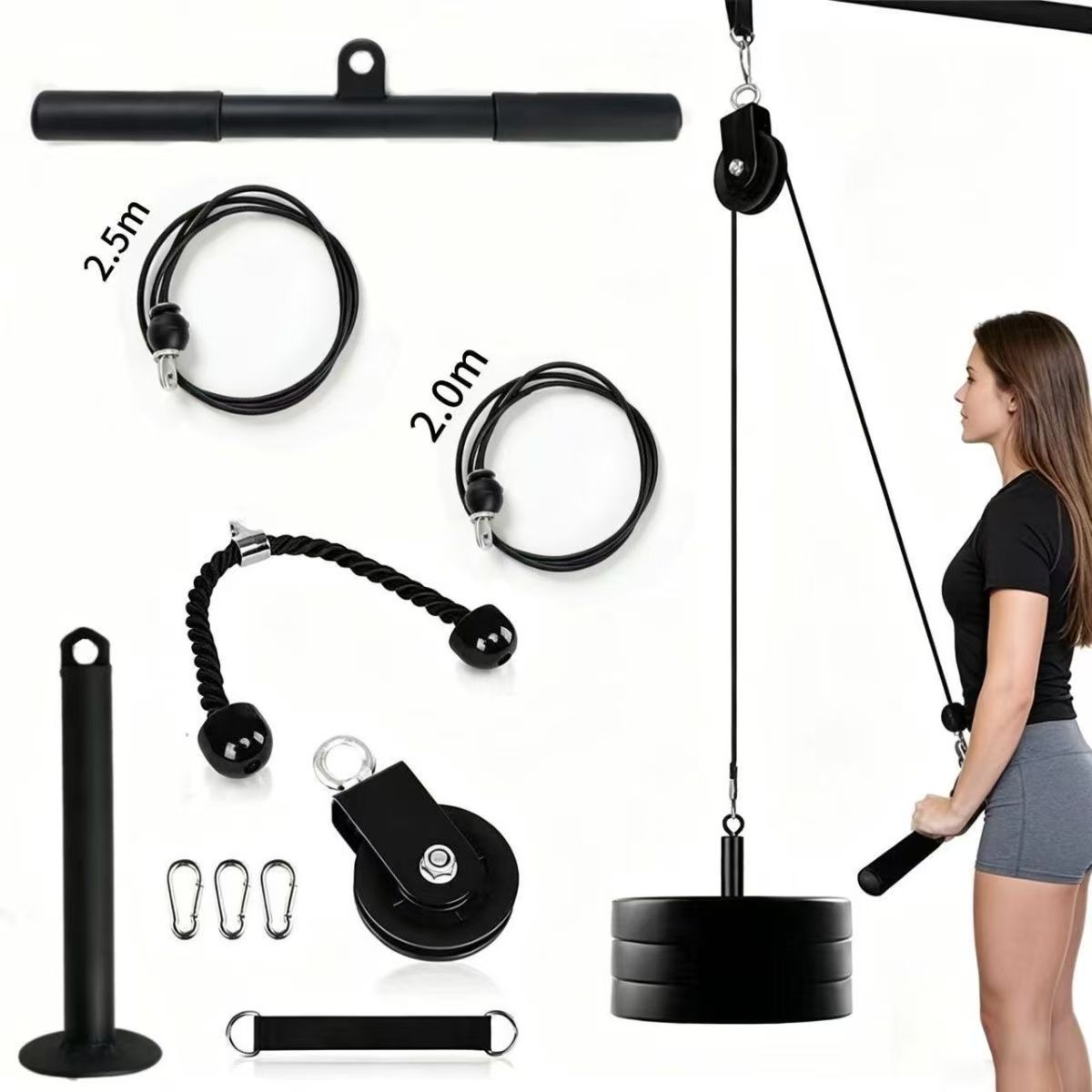 ระบบลูกรอกสายเคเบิลสแตนเลสแบบเ - Home Gym Diy Pulley System บทวิจารณ์และราคา