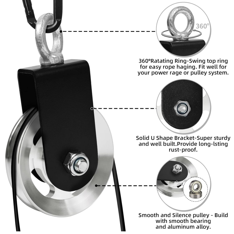 รอกสายเคเบิลอลูมิเนียมอัลลอยด์ - Home Gym Diy Pulley System บทวิจารณ์และราคา