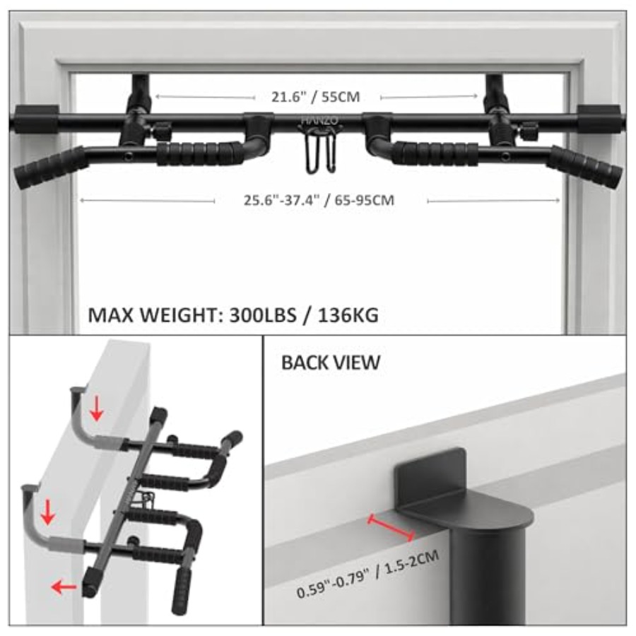 ชุดบาร์โหนติดประตูพร้อมสายรัดแ - Home Gym Workout บทวิจารณ์และราคา